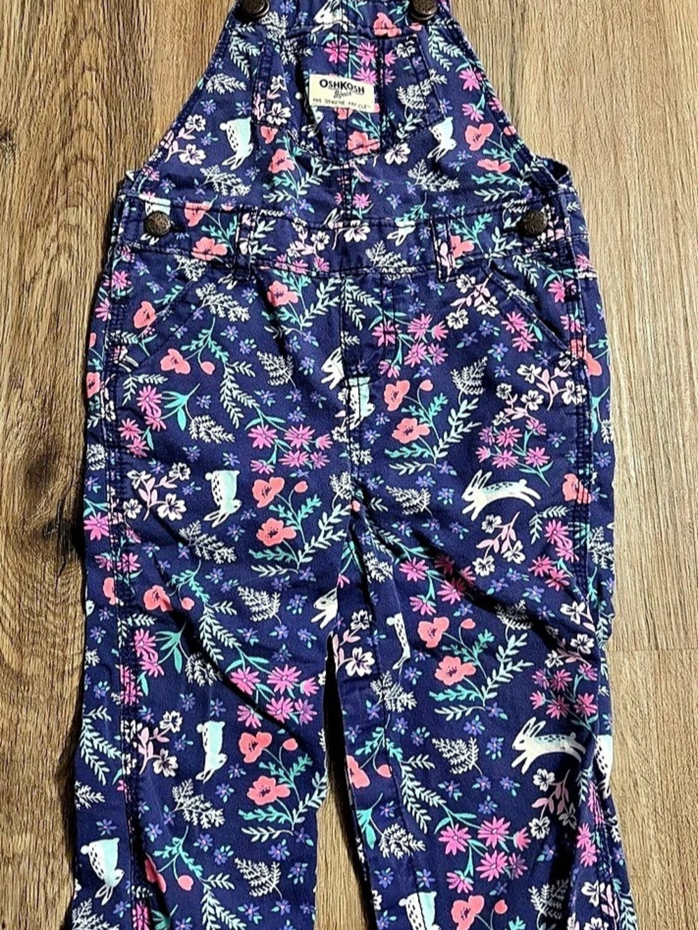 OshKosh B'gosh - Floral and Bunny Overalls Size - 24M